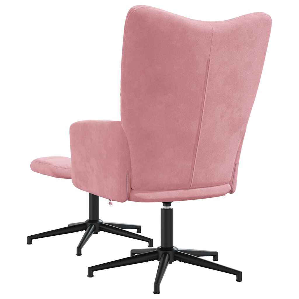 Relaxsessel mit Hocker Rosa Samt