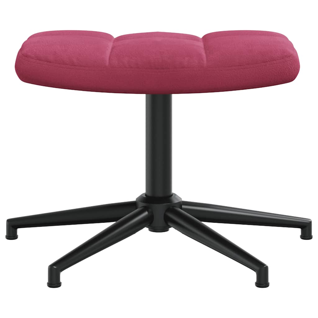 Relaxsessel mit Hocker Weinrot Samt