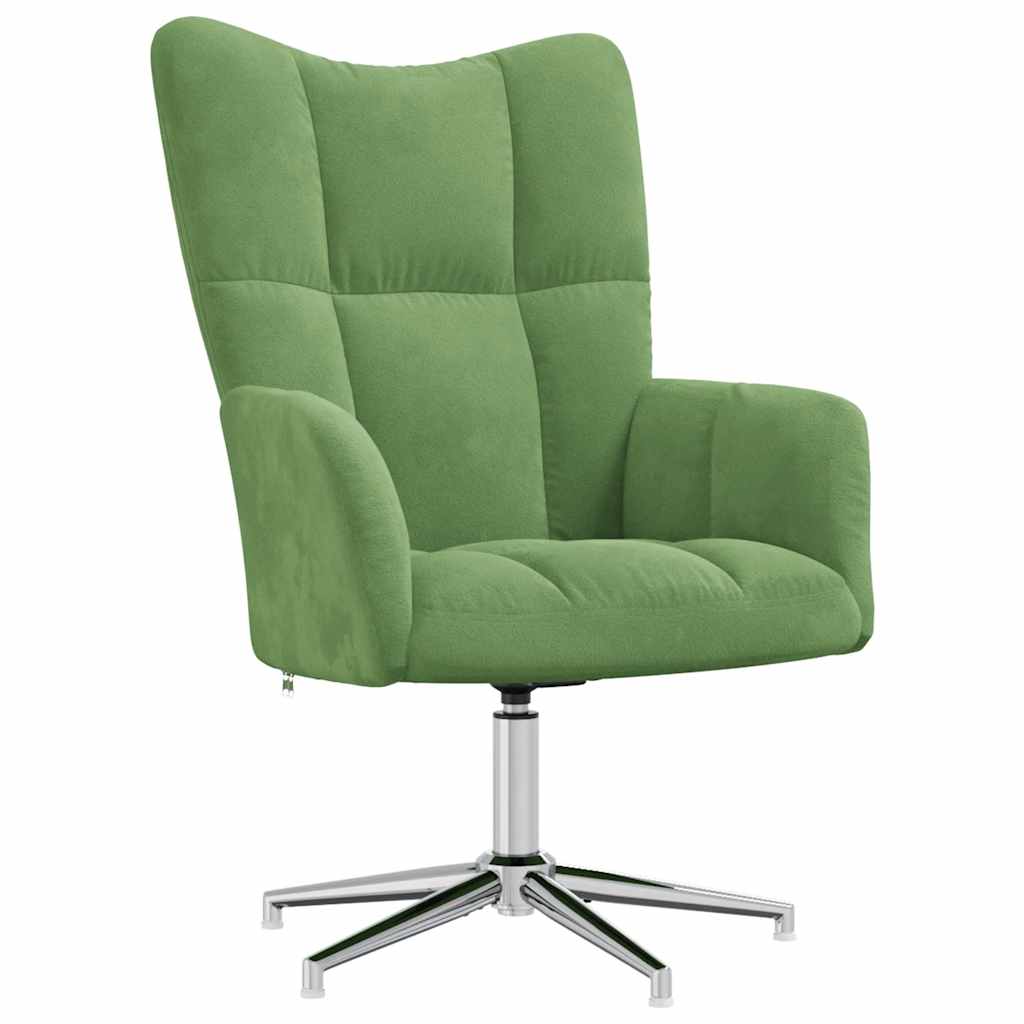 Relaxsessel mit Hocker Hellgrün Samt