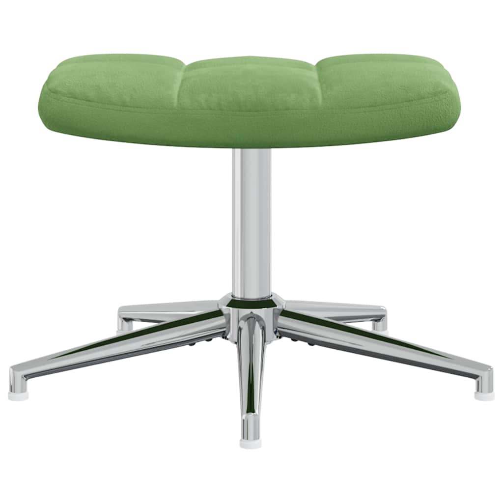 Relaxsessel mit Hocker Hellgrün Samt
