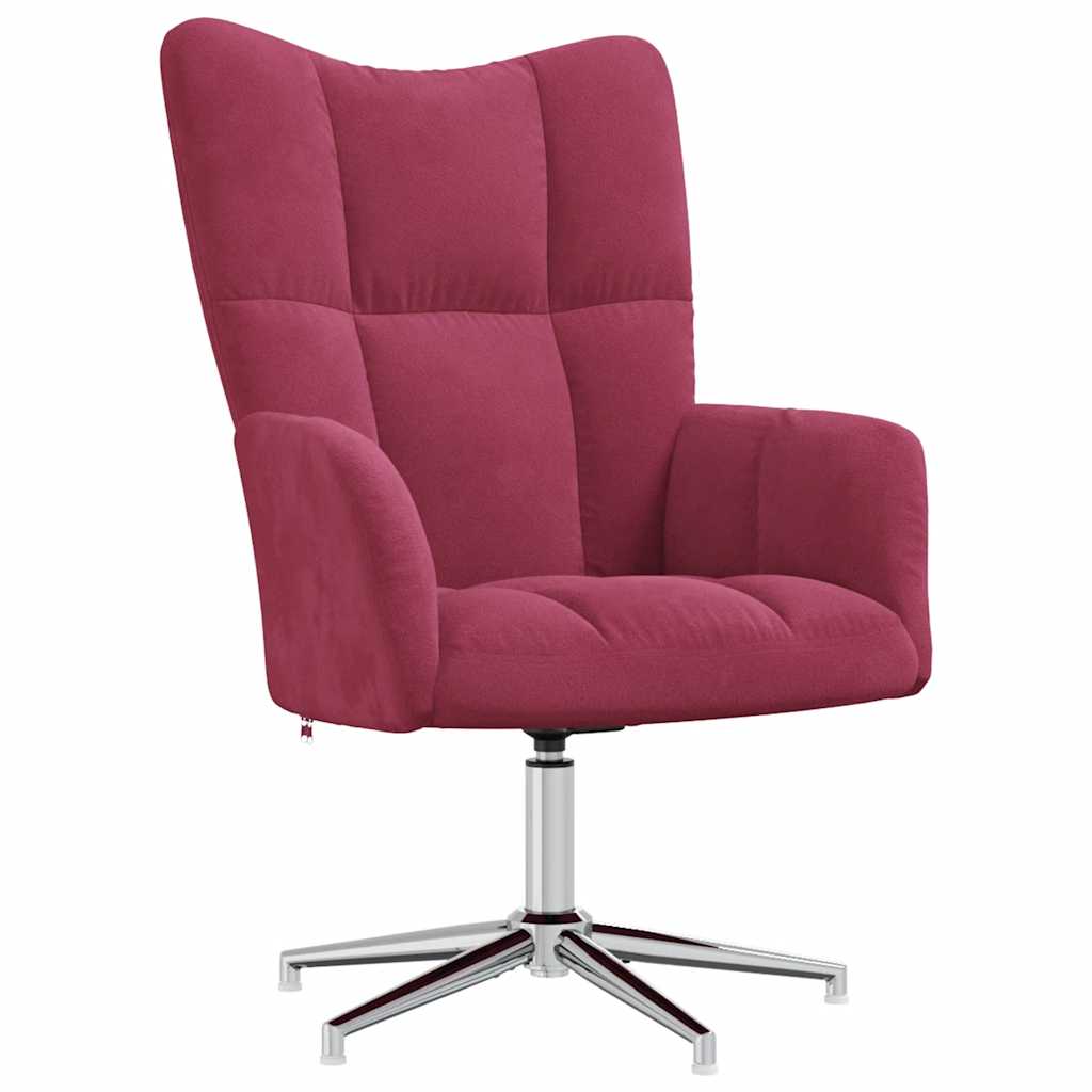 Relaxsessel mit Hocker Weinrot Samt