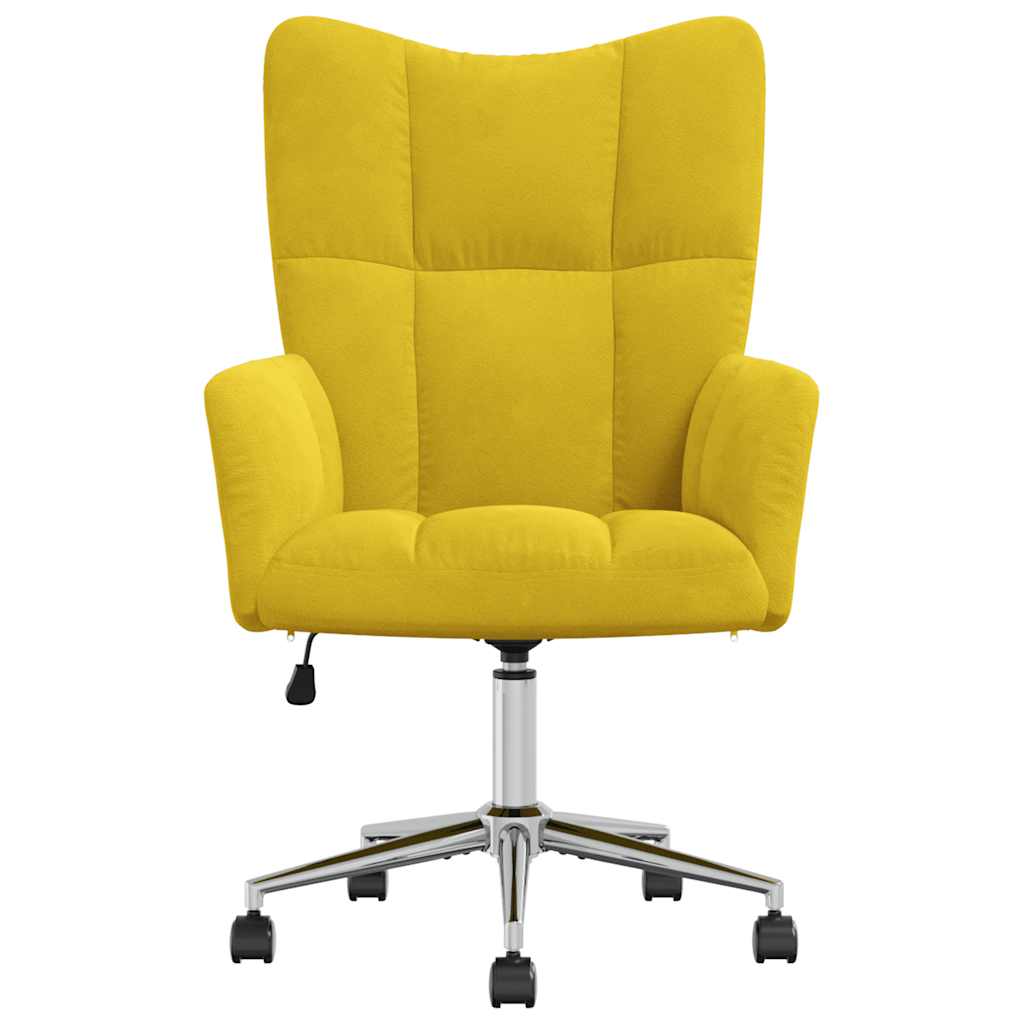 Fauteuil relax en velours jaune moutarde