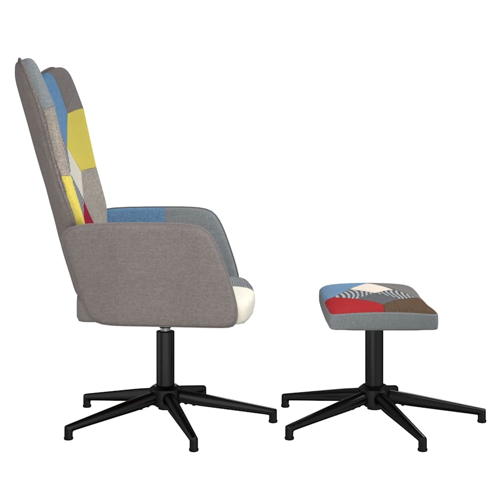 Relaxsessel mit Hocker Patchwork Stoff