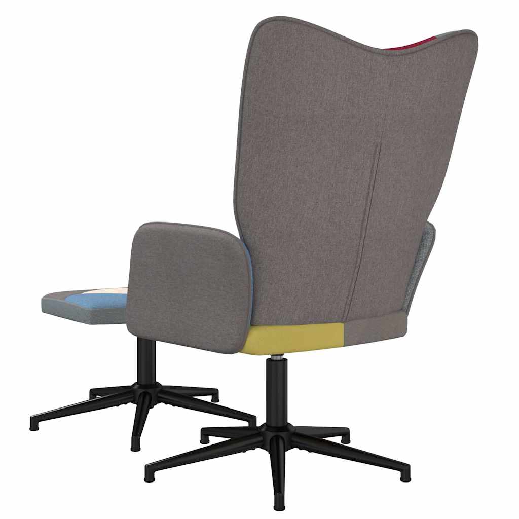 Relaxsessel mit Hocker Patchwork Stoff