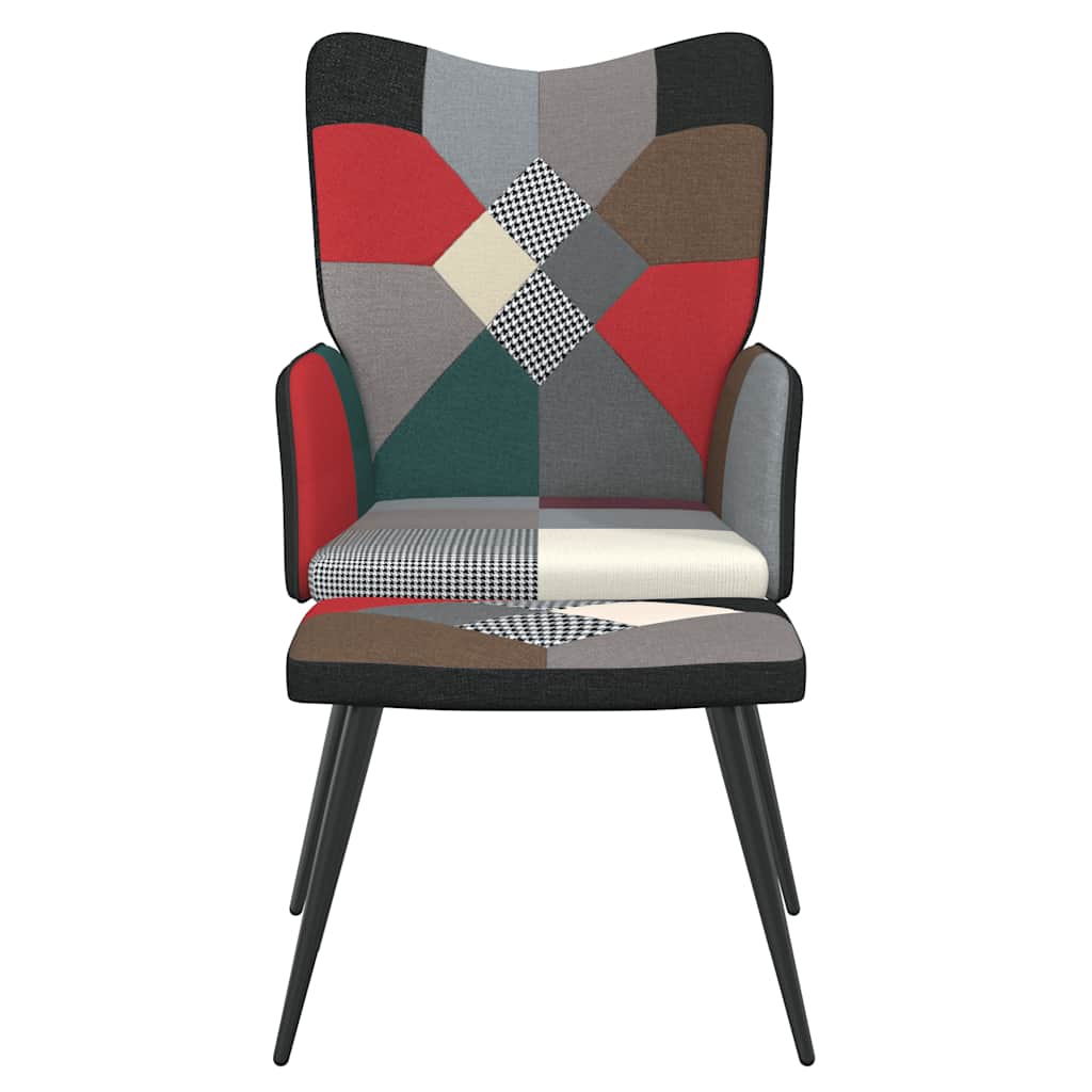 Relaxsessel mit Hocker Patchwork Stoff