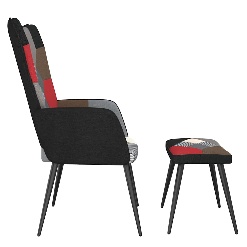 Relaxsessel mit Hocker Patchwork Stoff