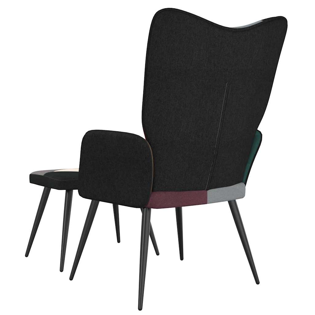 Relaxsessel mit Hocker Patchwork Stoff