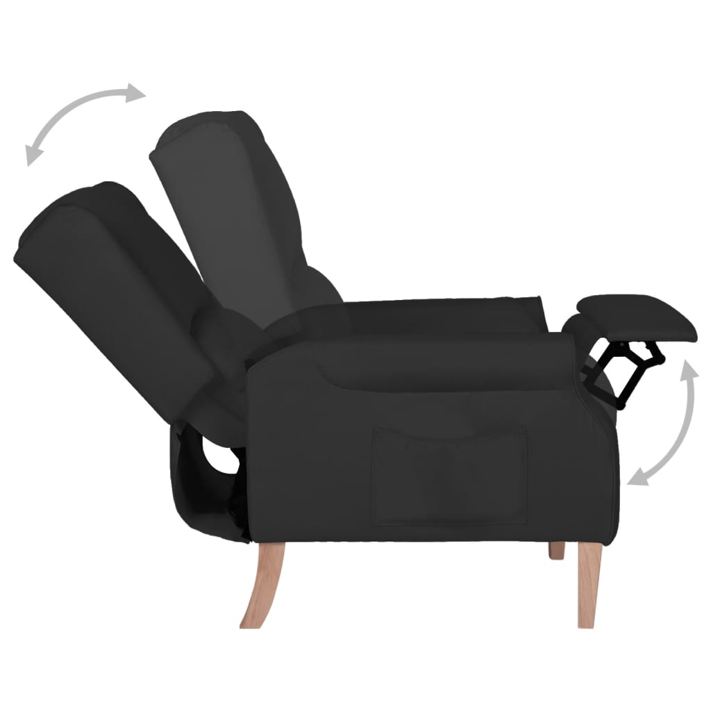 Relaxsessel Verstellbar Schwarz Stoff