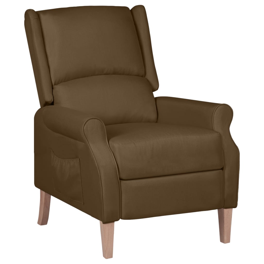 Relaxsessel Verstellbar Braun Stoff