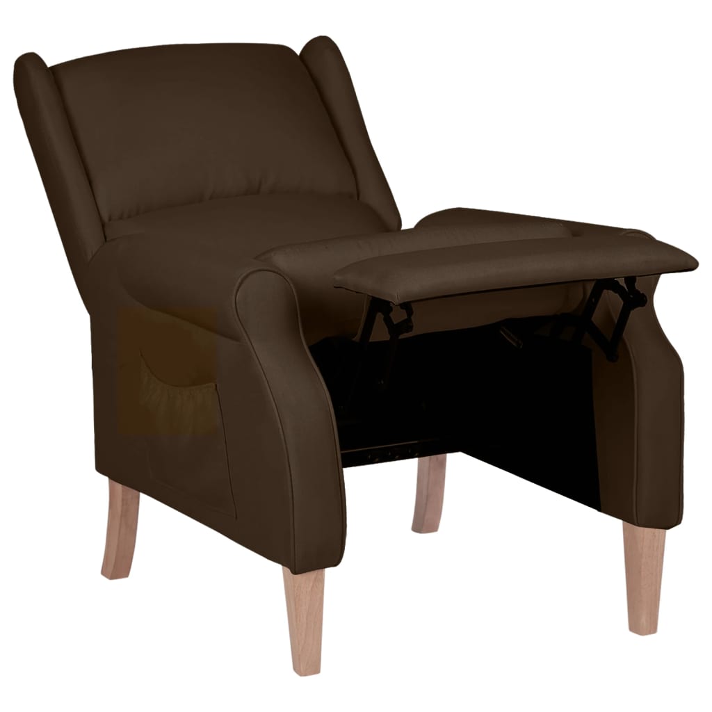 Relaxsessel Verstellbar Dunkelbraun Stoff