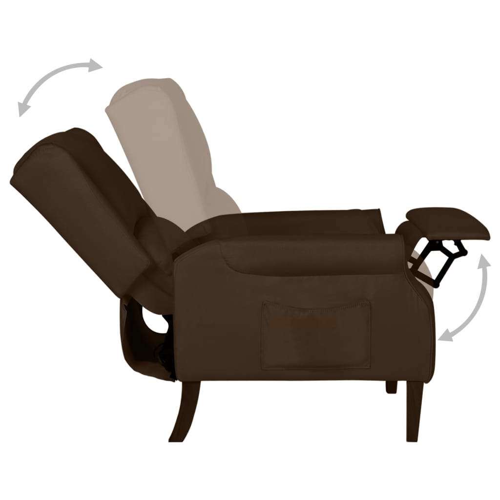 Relaxsessel Verstellbar Dunkelbraun Stoff