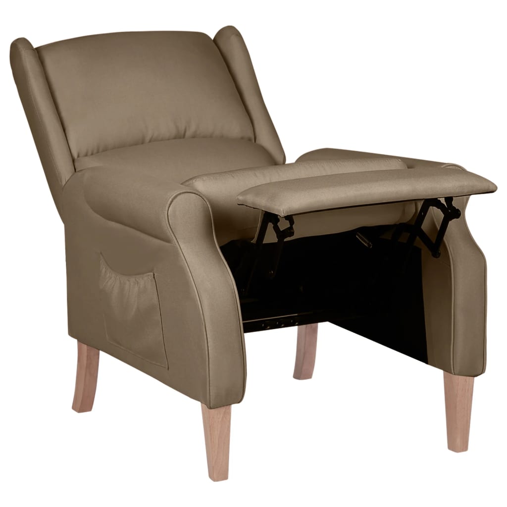 Relaxsessel Verstellbar Taupe Stoff