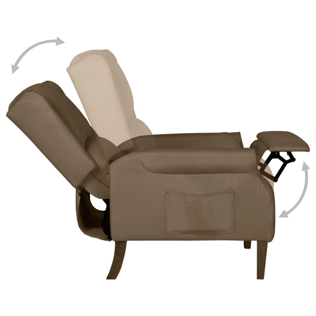 Relaxsessel Verstellbar Taupe Stoff