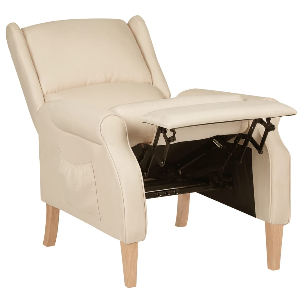 Relaxsessel Verstellbar Creme Stoff