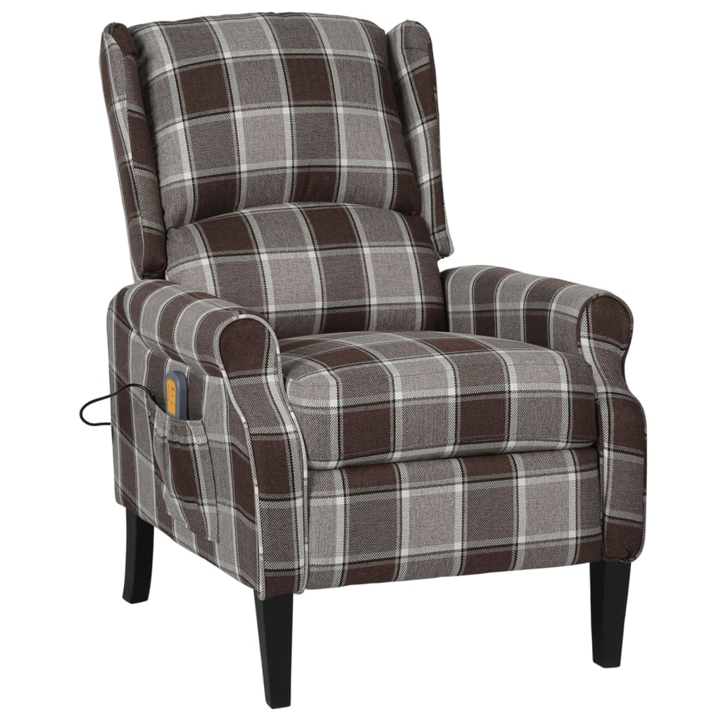 Fauteuil de massage réglable en tissu marron