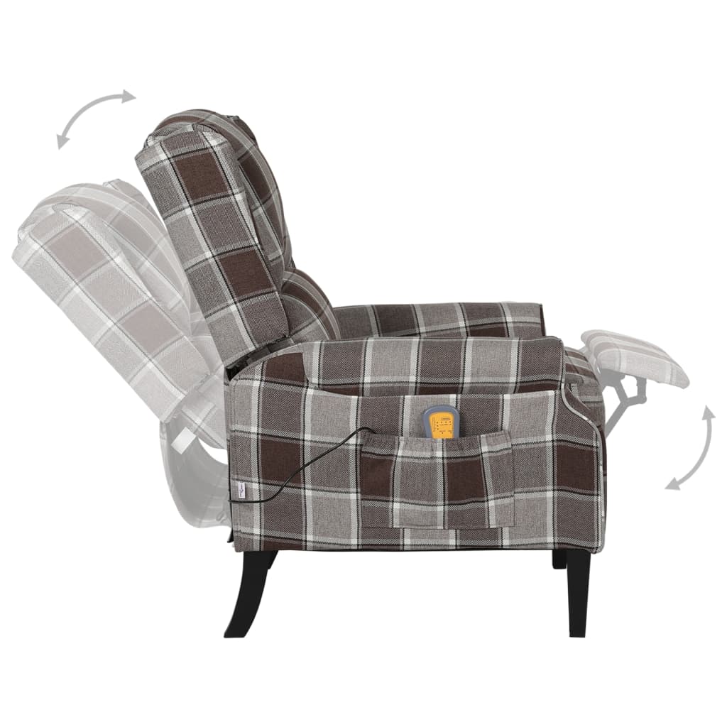 Fauteuil de massage réglable en tissu marron