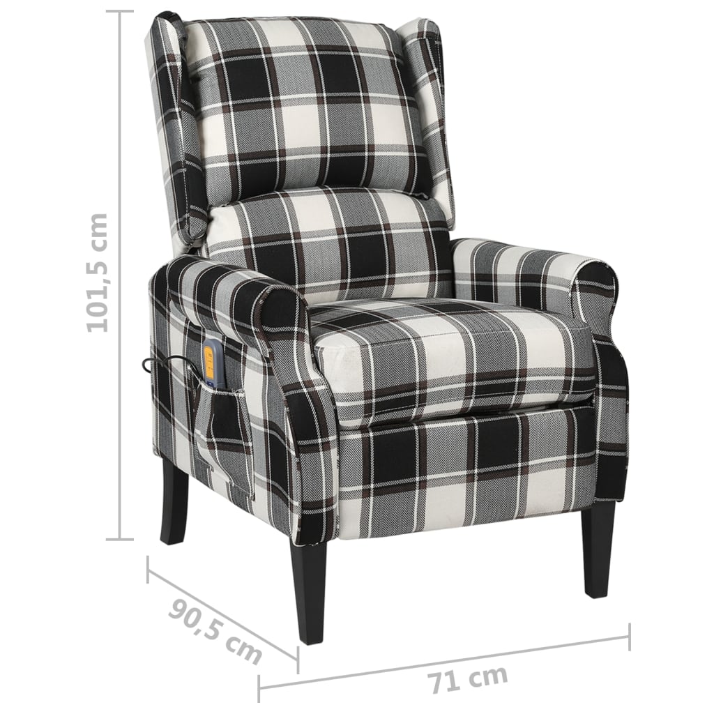 Fauteuil de massage réglable en tissu multicolore