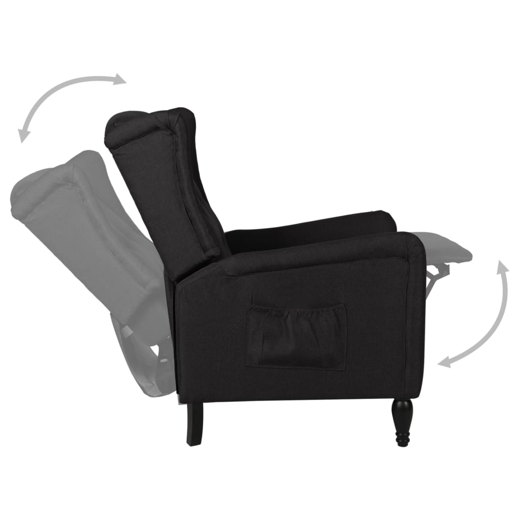 Relaxsessel Verstellbar Schwarz Stoff