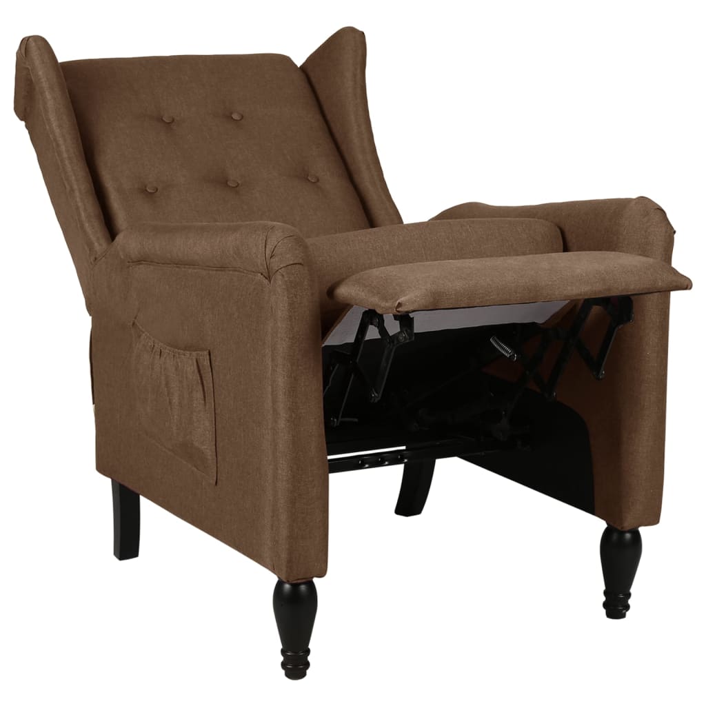 Relaxsessel Verstellbar Braun Stoff