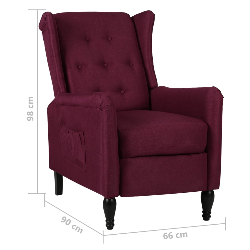 Relaxsessel Verstellbar Lila Stoff
