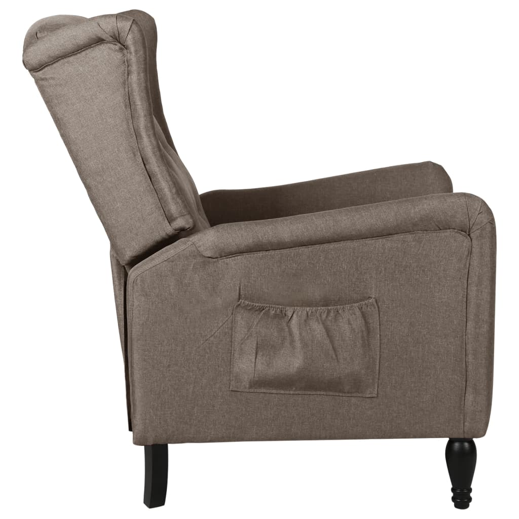 Relaxsessel Verstellbar Taupe Stoff