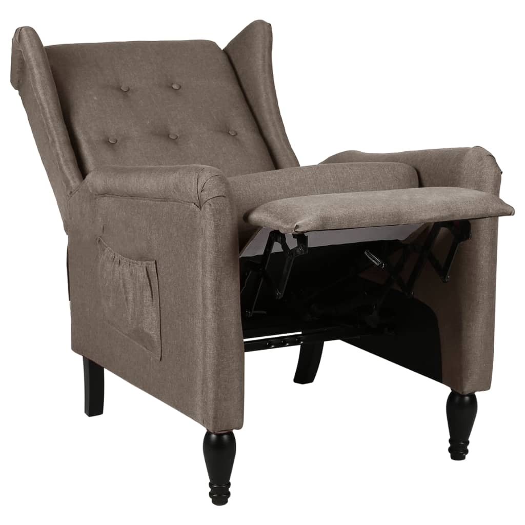 Relaxsessel Verstellbar Taupe Stoff