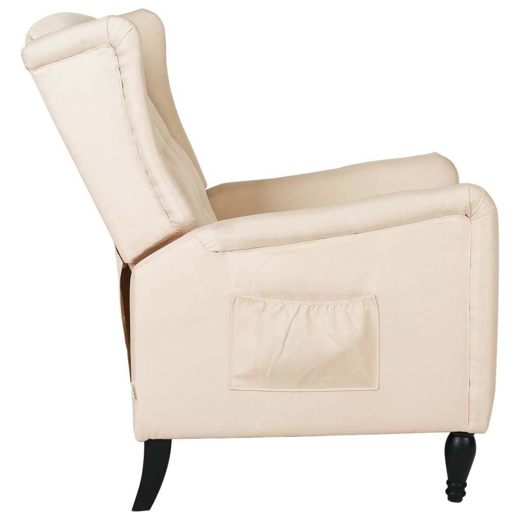 Relaxsessel Verstellbar Creme Stoff