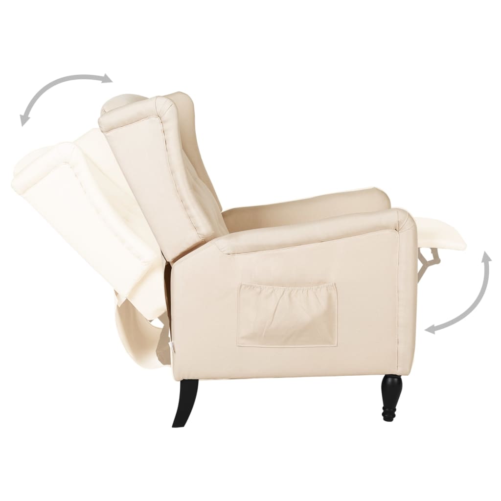 Relaxsessel Verstellbar Creme Stoff