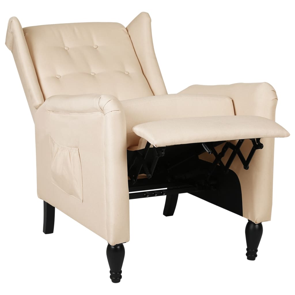 Relaxsessel Verstellbar Creme Stoff