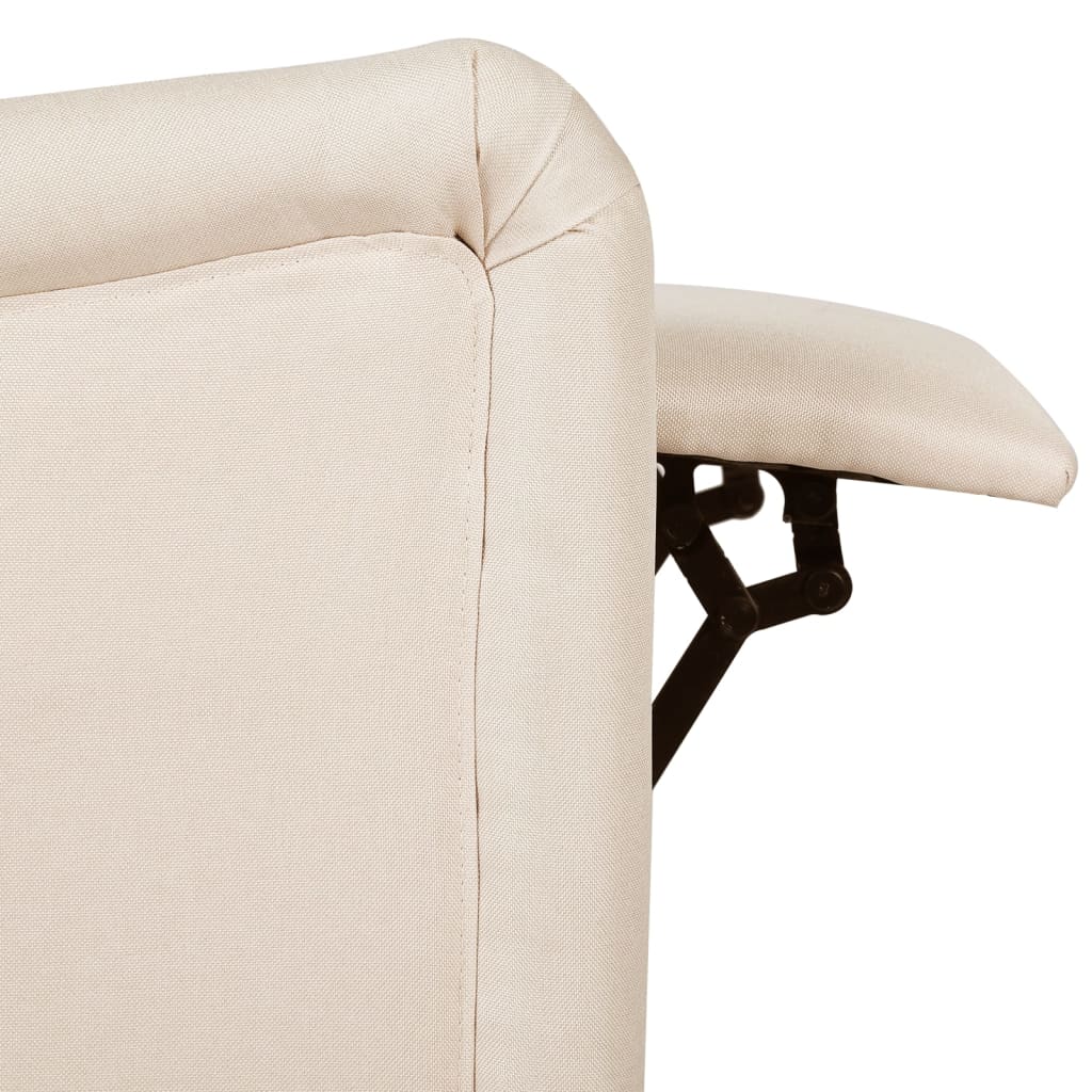 Relaxsessel Verstellbar Creme Stoff