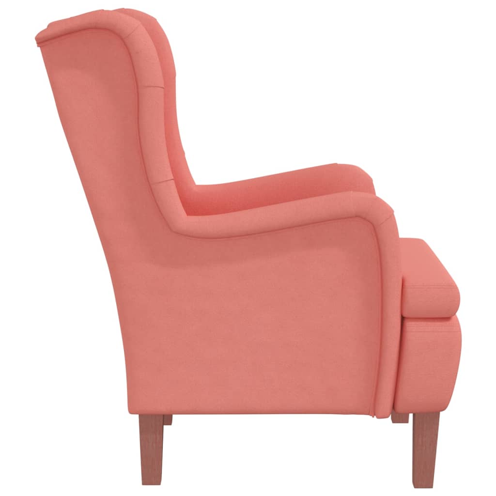 Sessel mit Massivholz-Gummifüßen Rosa Samt