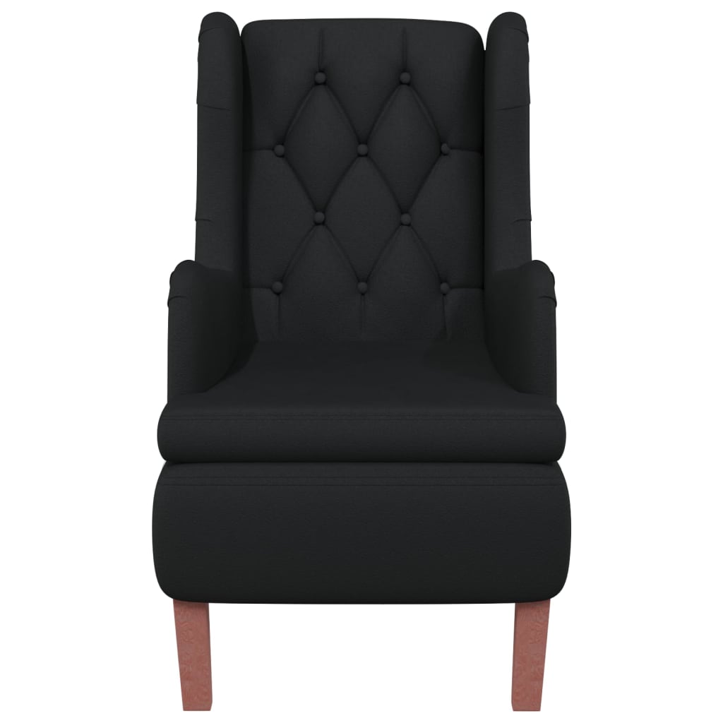 Sessel mit Massivholz-Gummifüßen Schwarz Samt