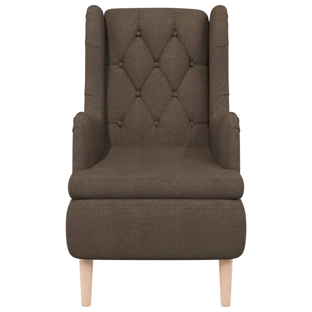 Sessel mit Beinen aus Massivem Kautschukholz Braun Stoff