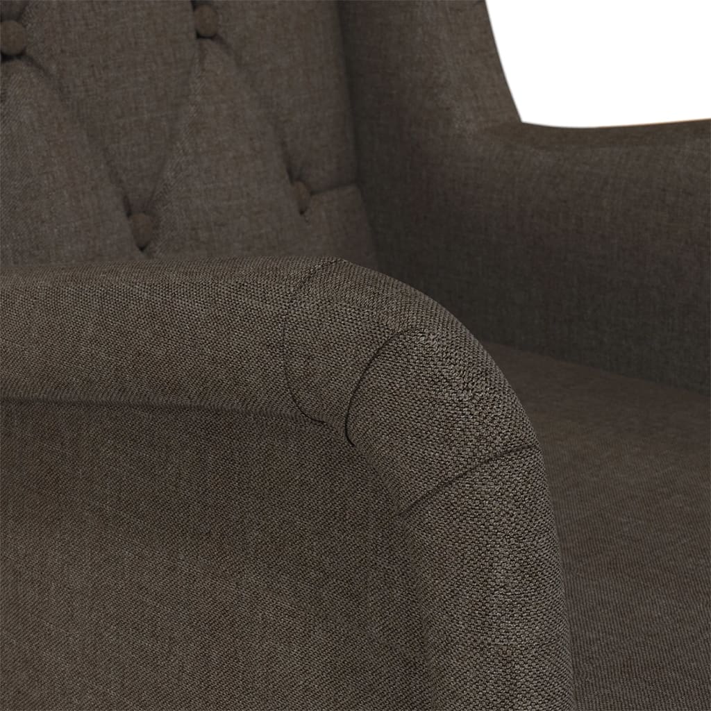 Sessel mit Beinen aus Massivem Kautschukholz Dunkelbraun Stoff