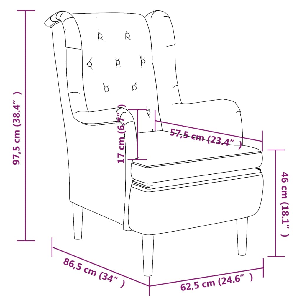 Sessel mit Beinen aus Massivem Kautschukholz Dunkelgrün Stoff