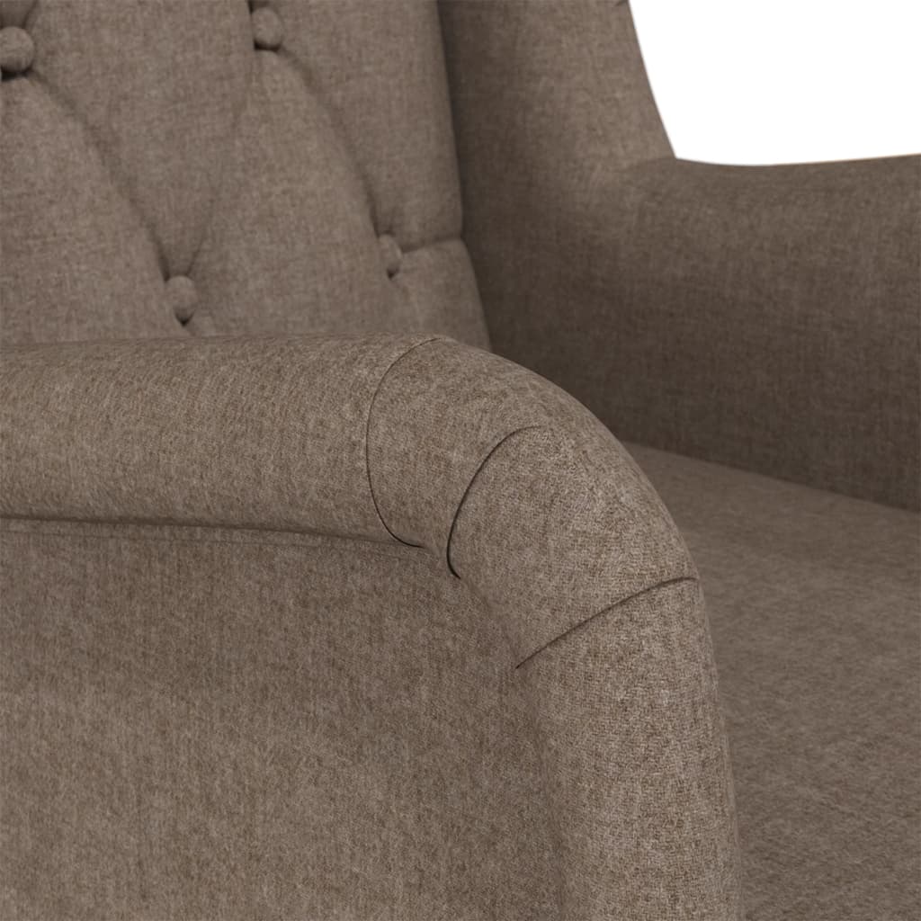 Schaukelsessel mit Kautschukholz-Beinen Taupe Stoff