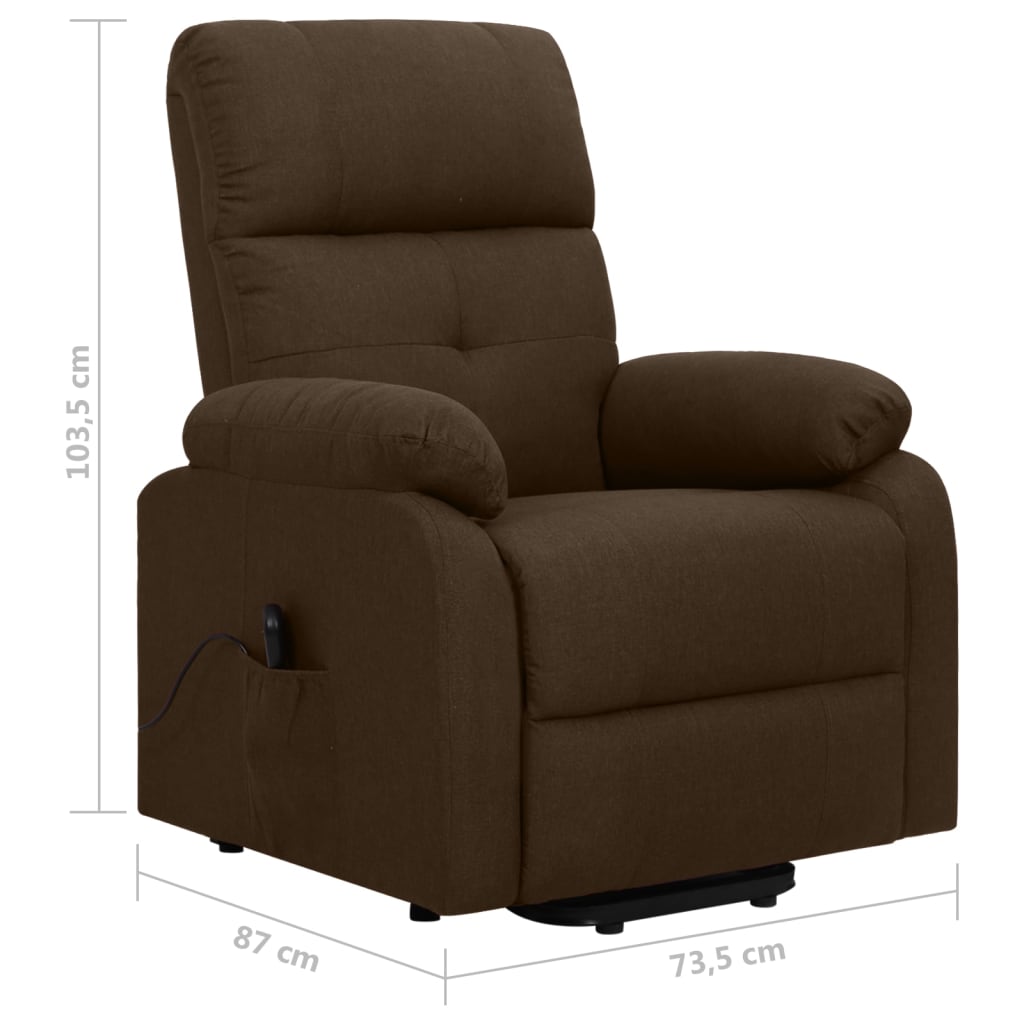 Aufstehsessel Dunkelbraun Stoff