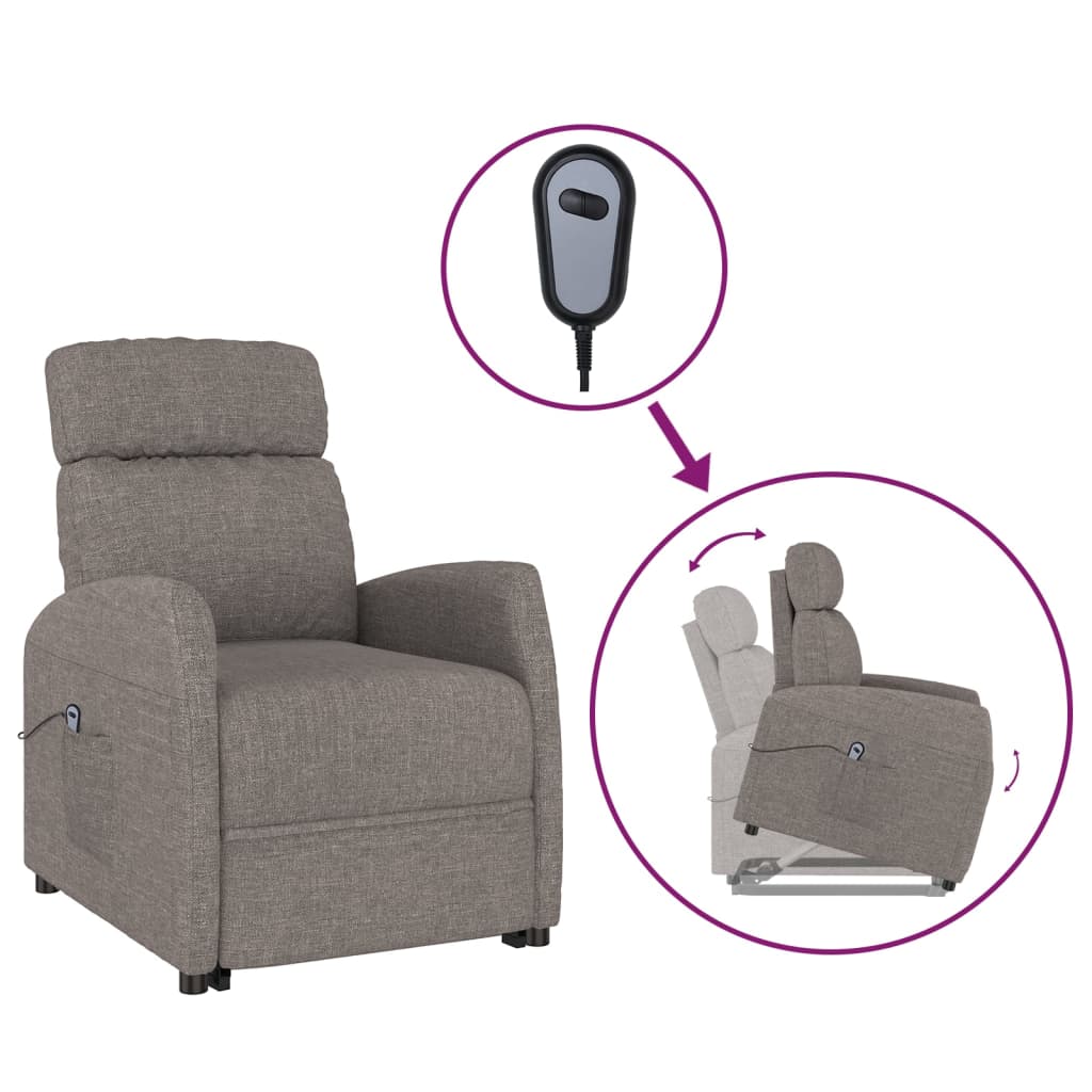 Aufstehsessel Taupe Stoff