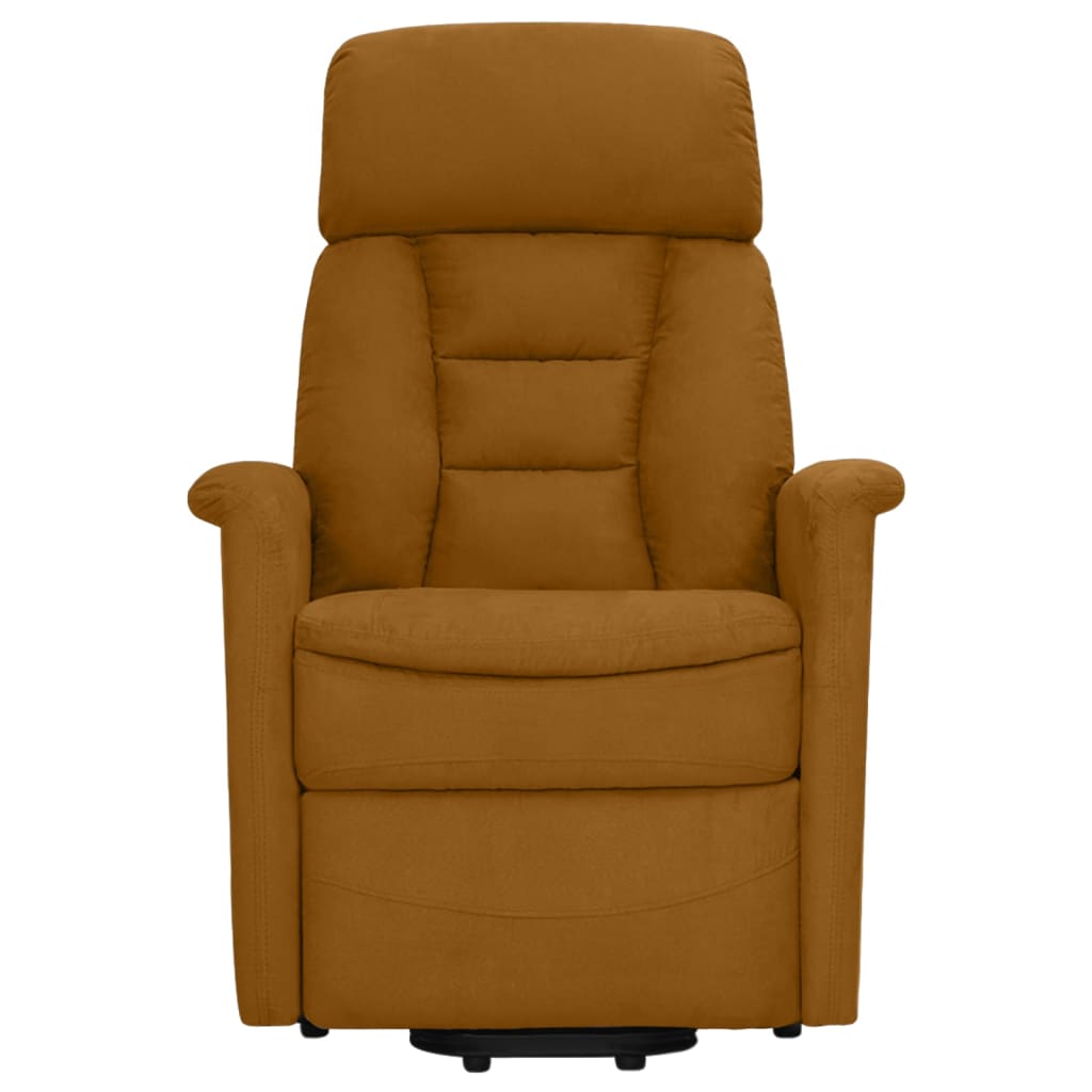 Relaxsessel mit Aufstehhilfe Braun Wildleder-Optik