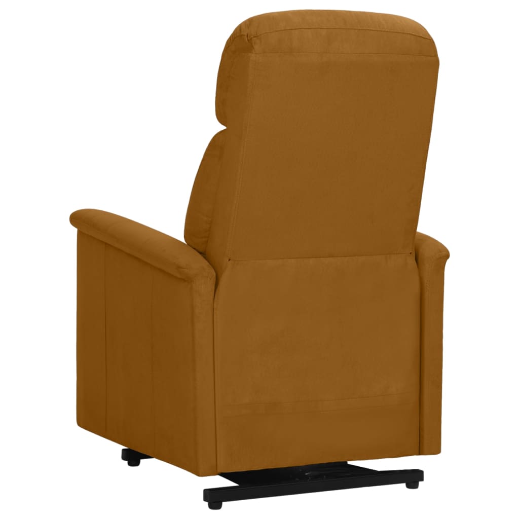 Relaxsessel mit Aufstehhilfe Braun Wildleder-Optik