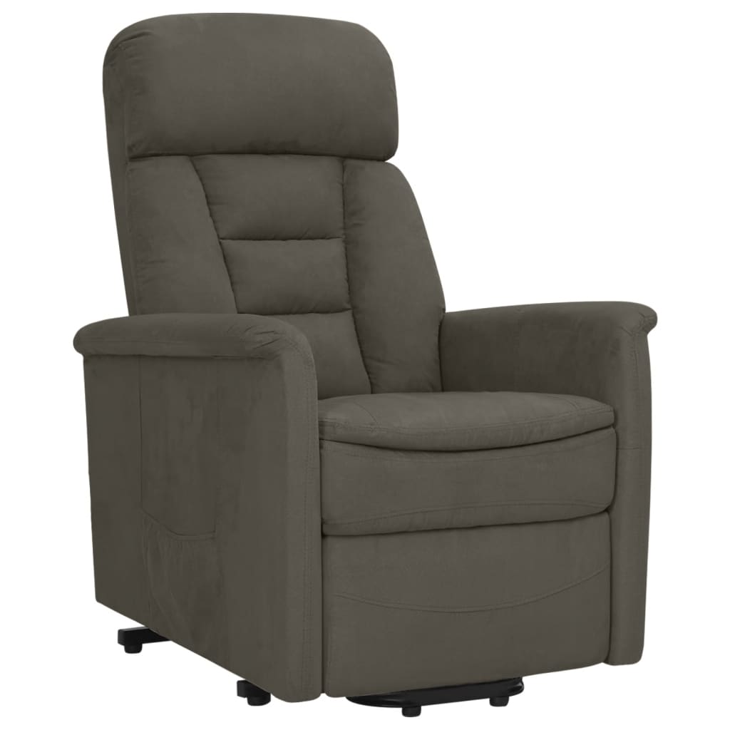 Relaxsessel mit Aufstehhilfe Dunkelgrau Wildleder-Optik