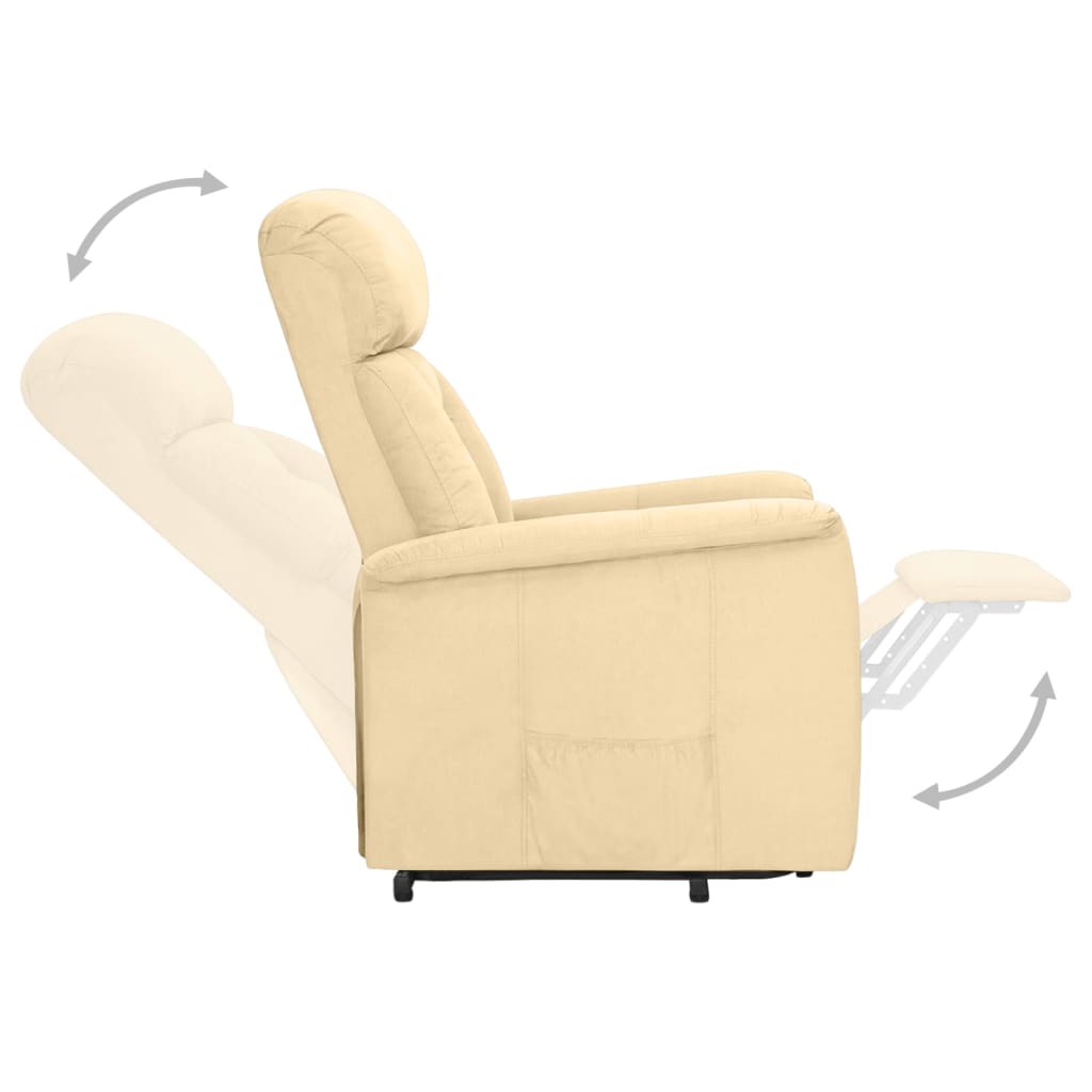 Relaxsessel mit Aufstehhilfe Creme Wildleder-Optik