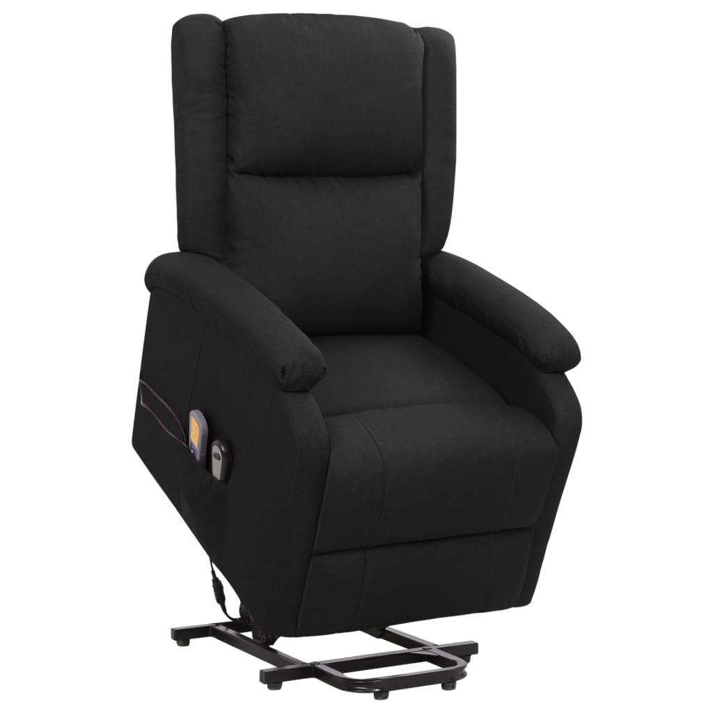Fauteuil de massage avec aide au verticalisation en tissu noir