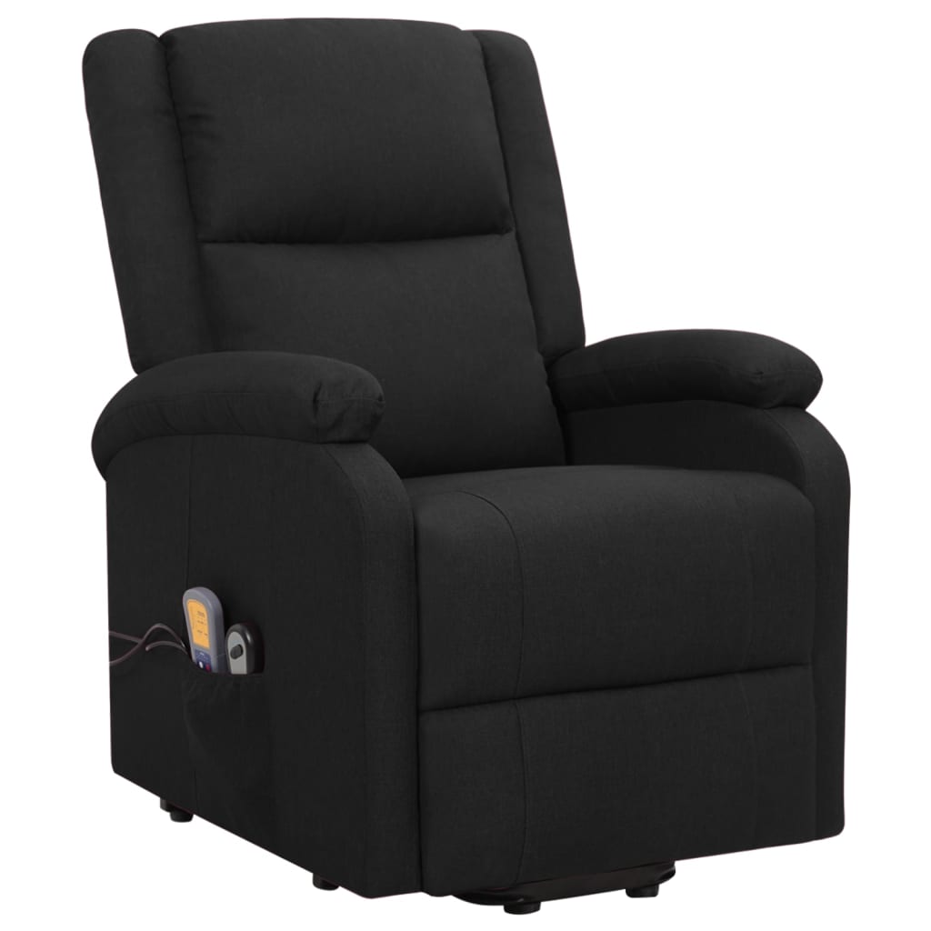 Fauteuil de massage avec aide au verticalisation en tissu noir