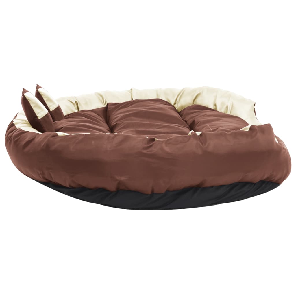 Hundekissen Wendbar und Waschbar Braun und Creme 150x120x25 cm