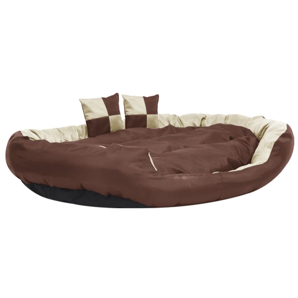 Hundekissen Wendbar und Waschbar Braun und Creme 150x120x25 cm