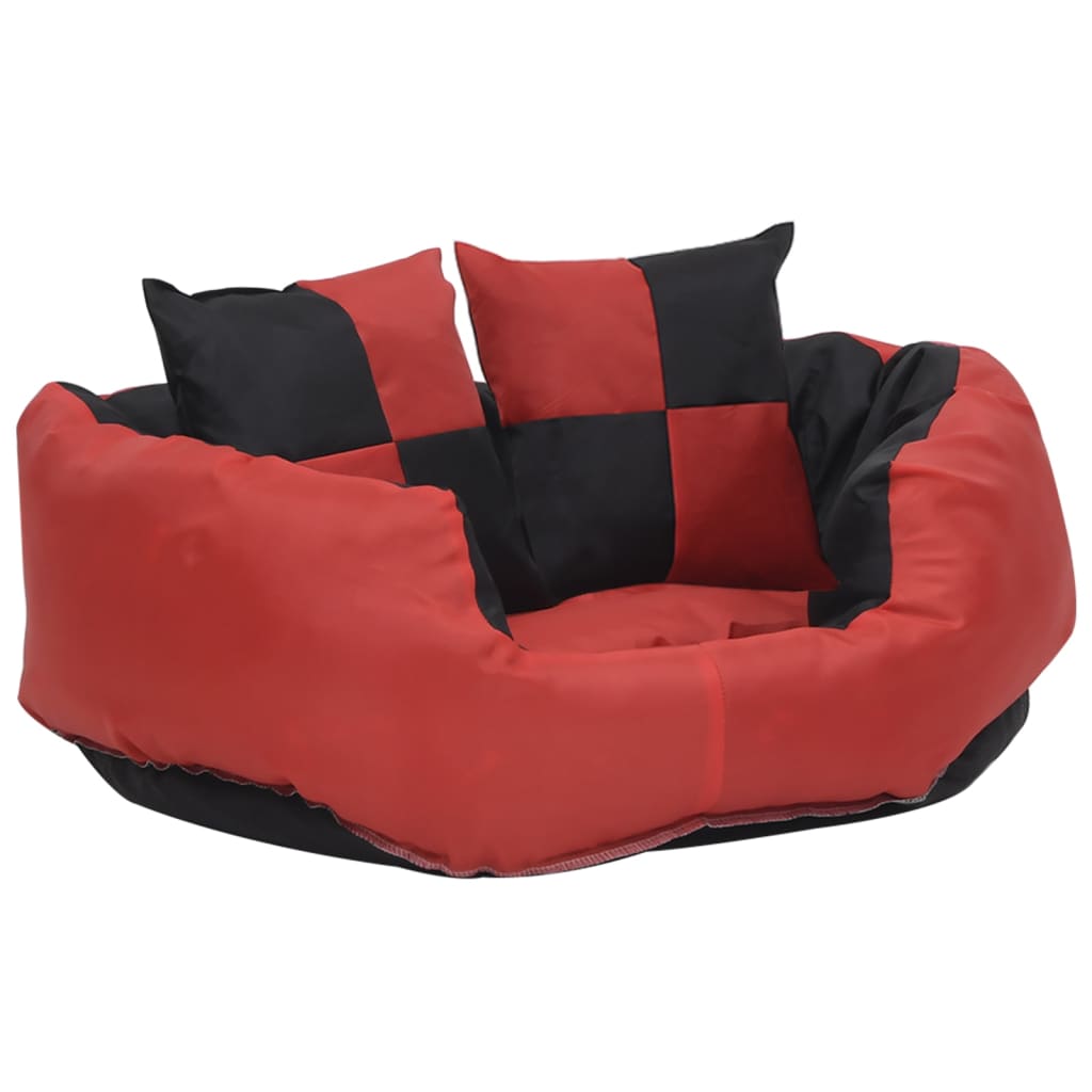 Hundekissen Wendbar und Waschbar Rot und Schwarz 65x50x20 cm