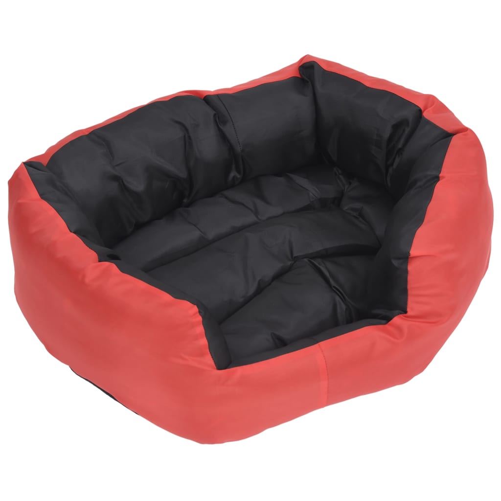 Hundekissen Wendbar und Waschbar Rot und Schwarz 65x50x20 cm