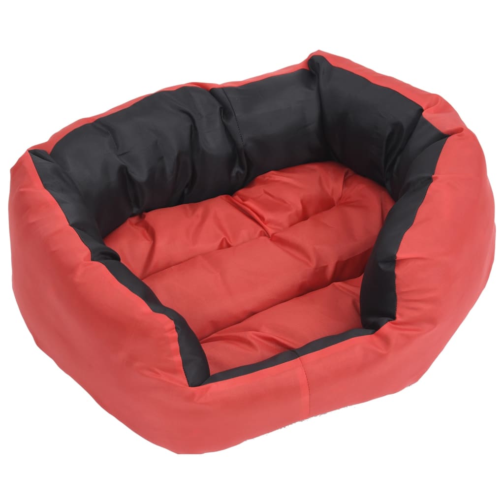 Hundekissen Wendbar und Waschbar Rot und Schwarz 65x50x20 cm