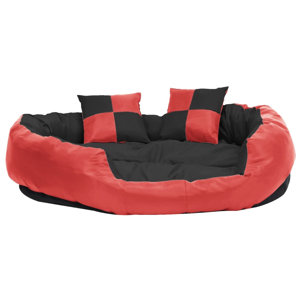 Hundekissen Wendbar und Waschbar Rot und Schwarz 110x80x23 cm